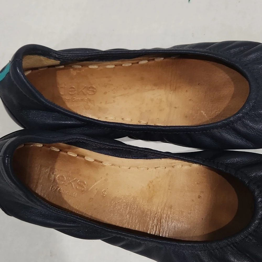 Tieks by Gavrieli California Navy Blue Leather Ballet Flats Size 9